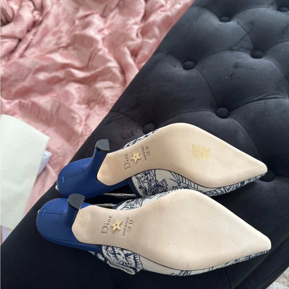 Dior Women's Blue and Cream Shoes